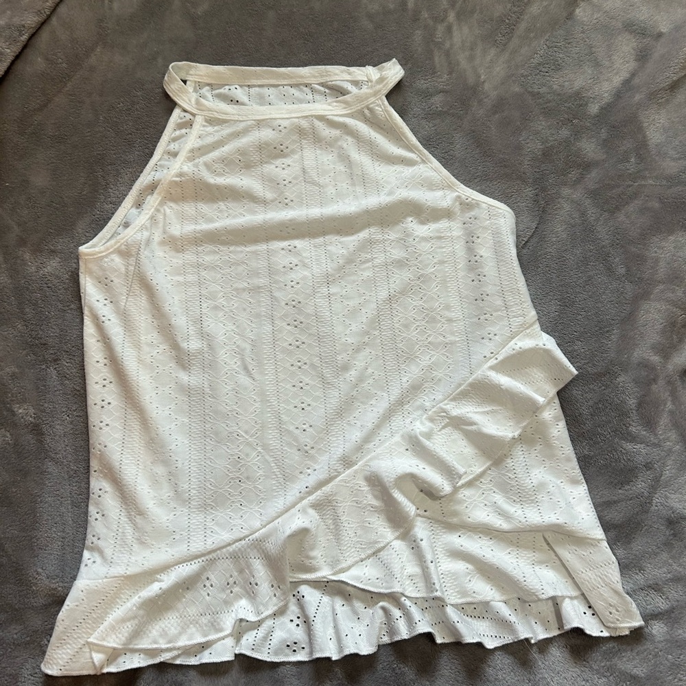 White Sleeveless Halter Top
